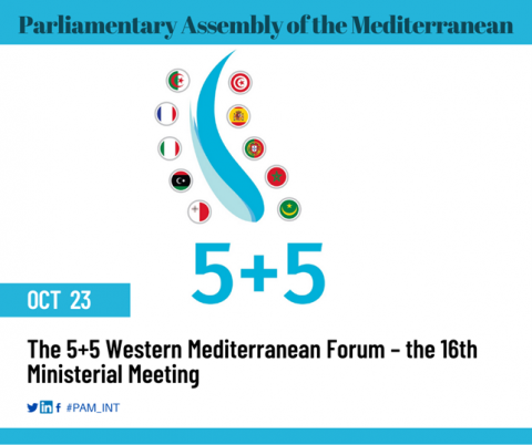 PAM brings the Parliamentary perspective to the 16th Ministerial Meeting of the 5+5 Western Mediterranean Forum